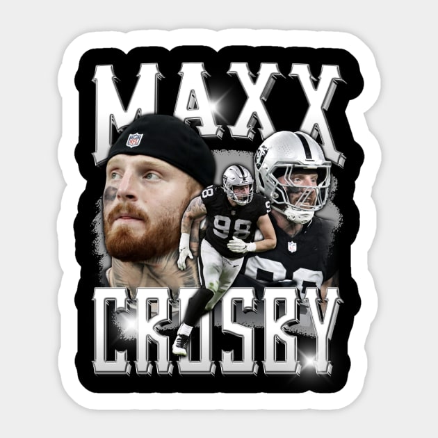 VINTAGE FOOTBALL MAXX CROSBY BOOTLEG Sticker by Archer Expressionism Style